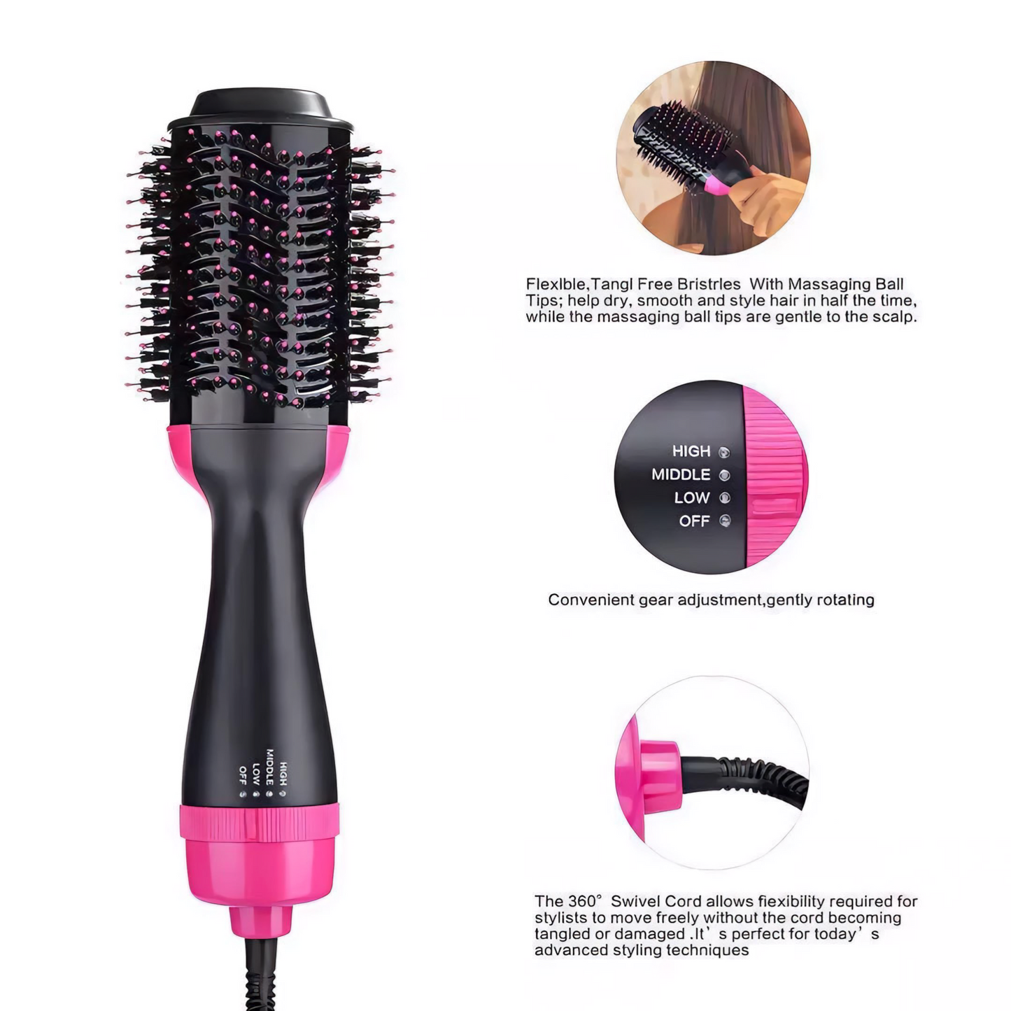 One Step Hair Dryer & Volumizer — Hot Air Brush, Straightener + Styler